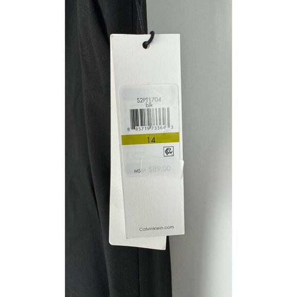 Calvin Klein Womens Black Trouser Dress Pants Classic Fit Flat Front Size 14 NWT - Picture 9 of 9